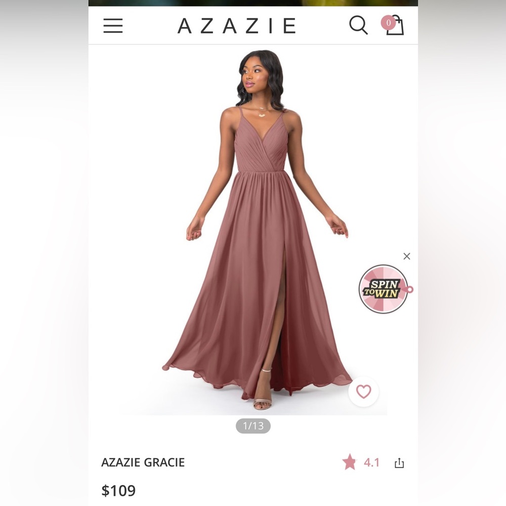 Azazie Gracie bridesmaid dress in Desert Rose